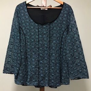 Dressbarn Corset-Style Floral Lace Blouse